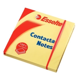 Esselte Contacta Notes 75 x 75 mm, geel.
