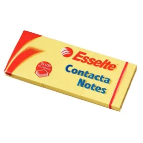 Esselte Contacta Notes 50x40 mm, geel - 3 verpakkingen