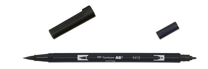 Tombow Marker ABT Dual Brush N15 zwart