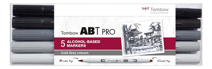 Tombow Marker alcohol ABT PRO Dual Brush 5P-4 Koud grijs (5)