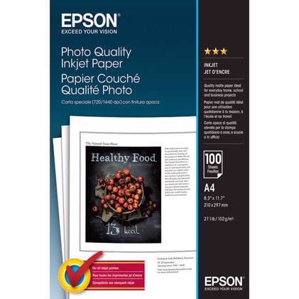 Epson fotokwaliteit inktjetpapier 102g/m² - A4, 100 vellen