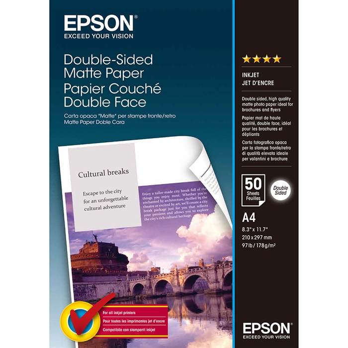 Epson Dubbelzijdig Mat Papier - A4 - 50 vellen