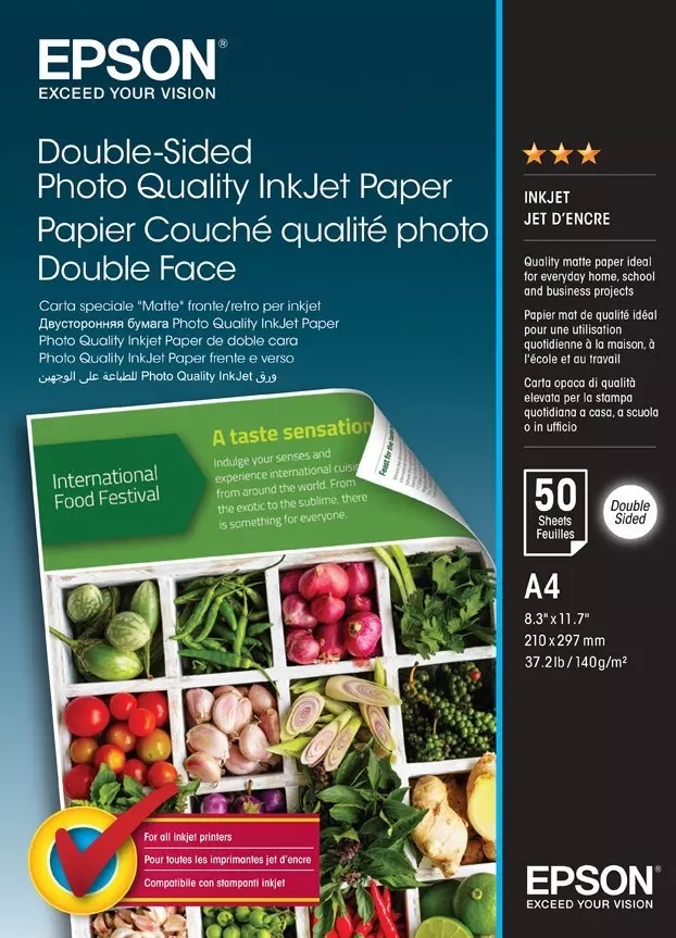 Epson Dubbelzijdig Fotokwaliteit Inkjetpapier - A4 - 50 vellen