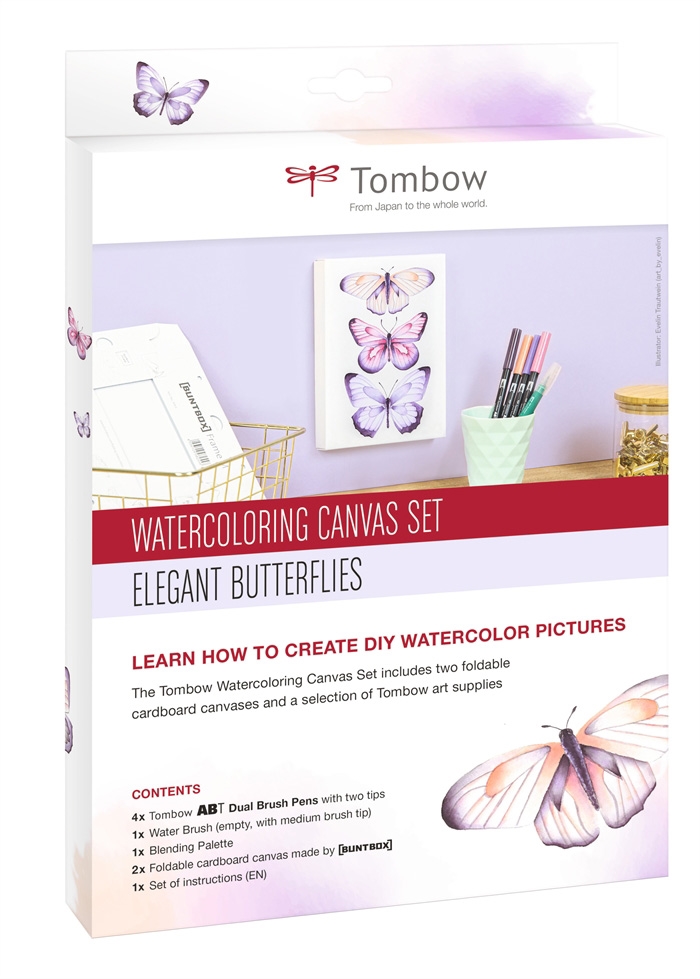 Tombow Watercoloring Canvas set Vlinders
