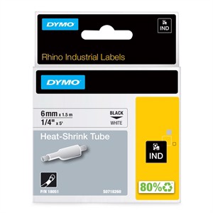 Tape Rhino 6 mm x 1,5 m krimpkous bl/wit