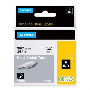 Tape Rhino 9mm x 1,5m krimpfolie bl/wit