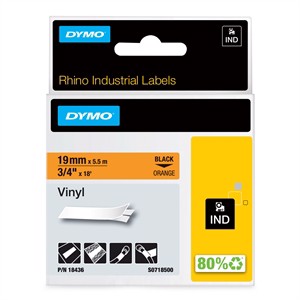 Tape Rhino 19mm x 5,5m vinyl zwart/oranje