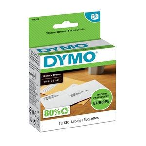 Dymo LabelWriter etiketten 28 x 89 mm, 1 x 130 stuks.