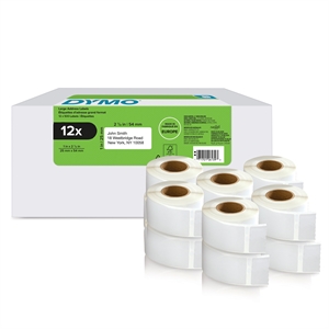 Dymo LabelWriter 25 mm x 54 mm Retouradres Etiketten 12 Rollen van 500 stuks.