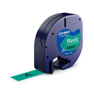 Tape LetraTag plastic 12mm x 4m groen