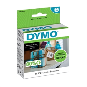 Dymo LabelWriter 25 mm x 25 mm multifunctioneel, 1 stuk.