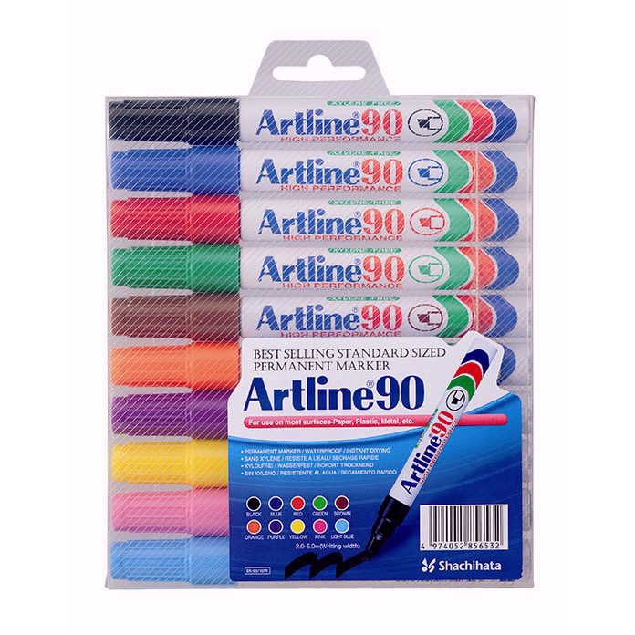 Artline Marker 90 10-delige set met diverse kleuren