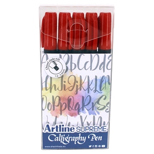 Artline Supreme Calligraphy Pen 5 - set rood.