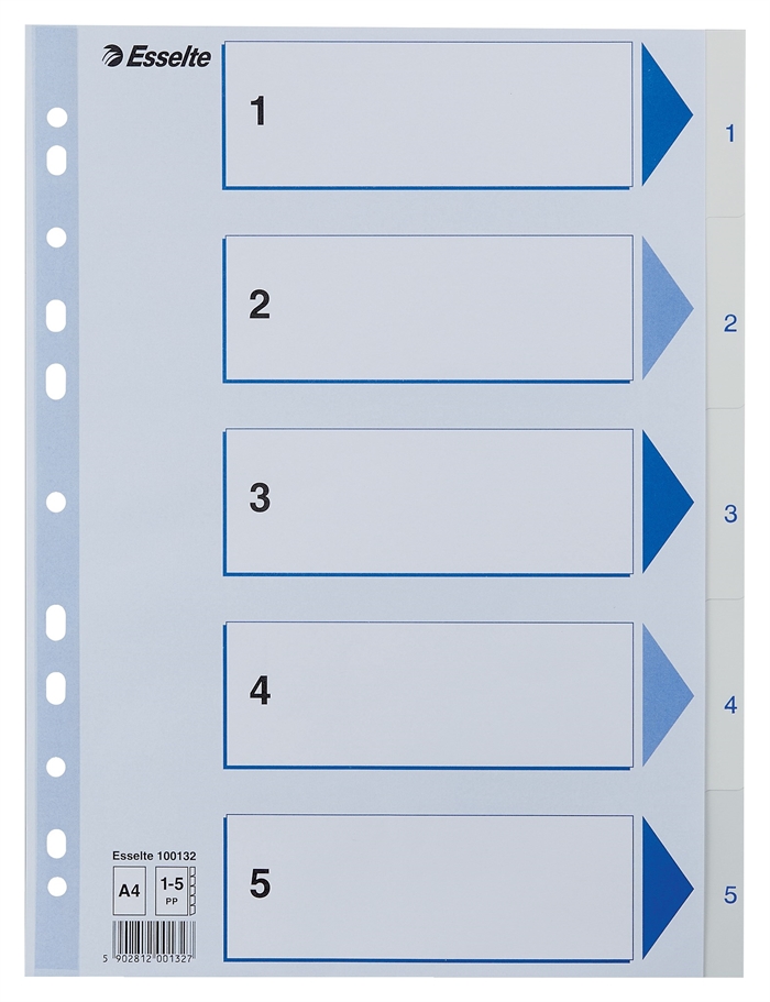 Esselte Register PP A4 1-5 wit