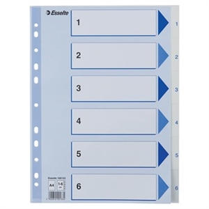 Esselte Register PP A4 1-6 wit