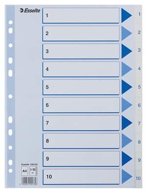 Esselte Register PP A4 1-10 wit