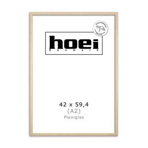 Eikenhouten lijst voor foto's en posters is 42 x 59,4 PLEXI cm (A2)