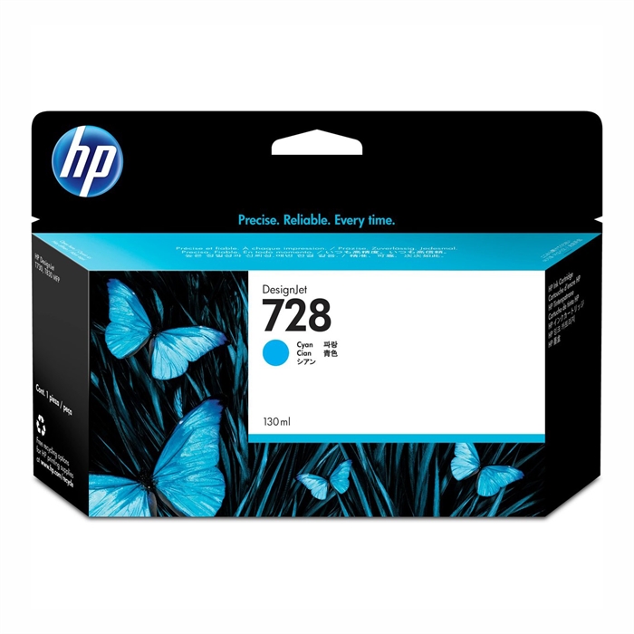 HP 728 130-ml Cyan DesignJet patroon