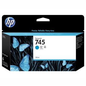 HP 745 cyan inktpatroon, 130 ml