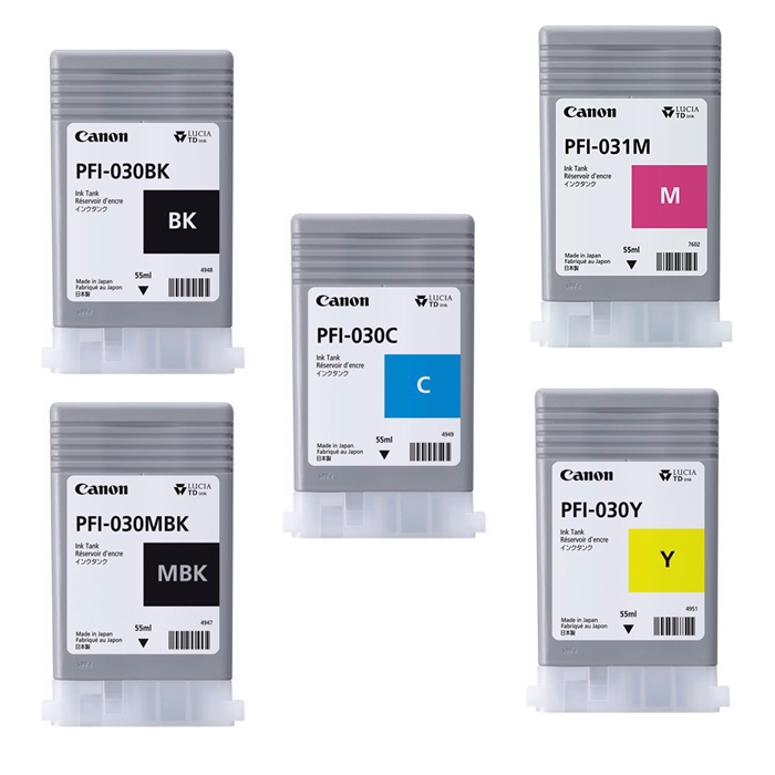 Volledige set inktinktpatroons voor Canon TM 240 en 340 - 55 ml