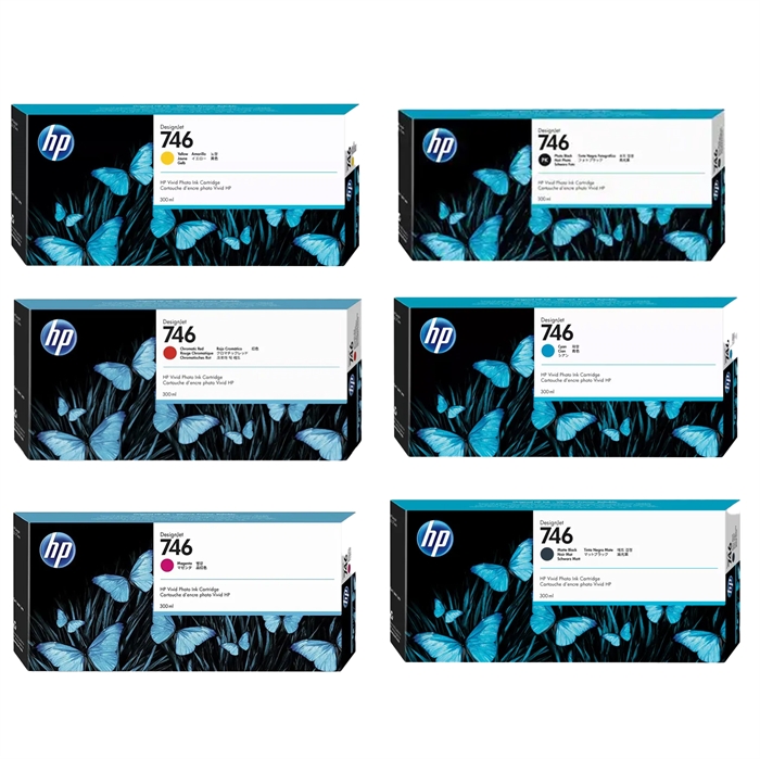 Volledige set inktinktpatroons voor HP DesignJet Z6 - 300 ml