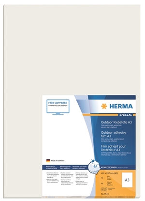 HERMA etiketfolie extra sterk 420 x 297 mm, 40 stuks.