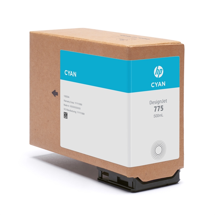 HP 775 inktpatroon, 500 ml, Cyan