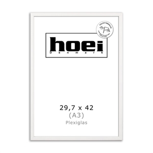 Witte houten lijst voor foto en posters 29,7 x 42 PLEXI cm ( A3 )