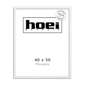 Witte houten lijst voor foto en posters 40 x 50 - PLEXI cm