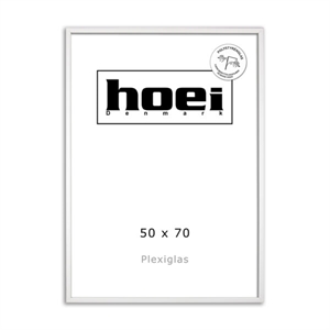 Witte houten lijst voor foto en posters 50 x 70 - PLEXI cm