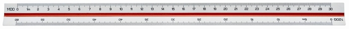 Linex driehoekig meetlat 312 30cm rood/groen