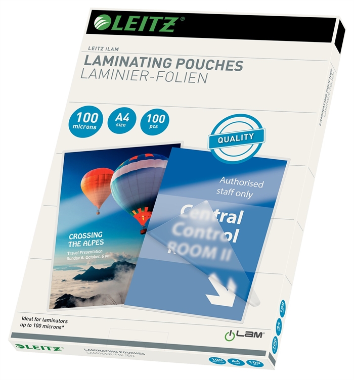 Leitz Lamineerhoes glans 100my A4 (100)