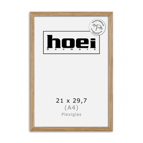 Massieve eikenhouten lijst voor foto\'s en posters 21 x 29,7 cm PLEXI (A4)