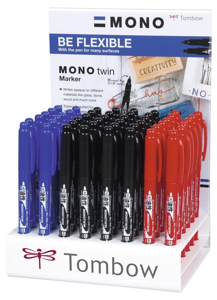 Tombow Fineliner MONO twin pen 0,4/0,8 display assortiment (48)