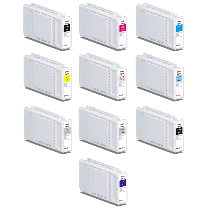 Volledige set van 350 ml inktcartridges voor Epson SureColor P7300 en P9300