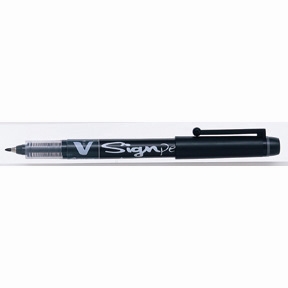 Pilot Filtpen met dop V-Signpen 2,0 zwart
