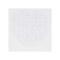 Sublimation Puzzle 19 x 19 cm - Cardboard 73 pcs Heart Shape High Gloss White