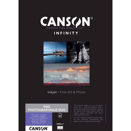 Canson Rag  Photographique Duo 220 gms A3+, 25 vellen