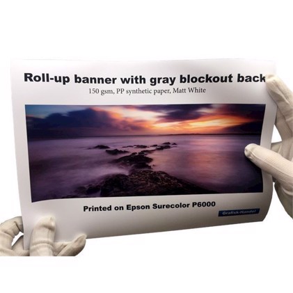 Roll-up banner met "Blocker"