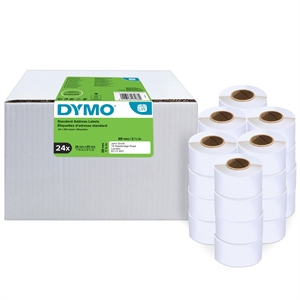 Dymo Etiket Adresseren 28 x 89 perm wit mm, 24 stuks.