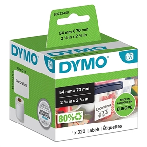 Dymo Label Multipurpose 54 x 70 permaan wit (320 stuks).