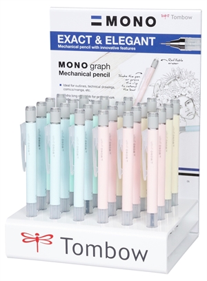 Tombow Stiftblyant MONO graph 0,5 pastel display (24)