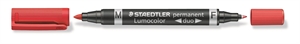 Staedtler Marker Lumocolor Duo Perm 0,6-1,5mm rood