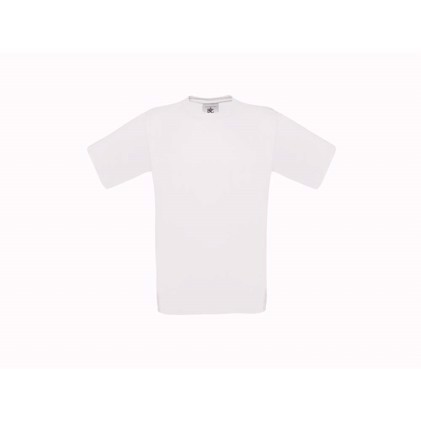 T-Shirt B&C Exact 150 White Cotton - 122-128 / 7-8 years 