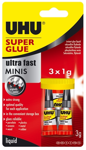 UHU Secondelijm super mini's 3x1g