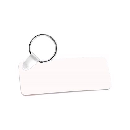 Unisub Keychain - Rectangle 2 Sided Gloss White FRP - 31,7 x 76,2 x 2,29 mm