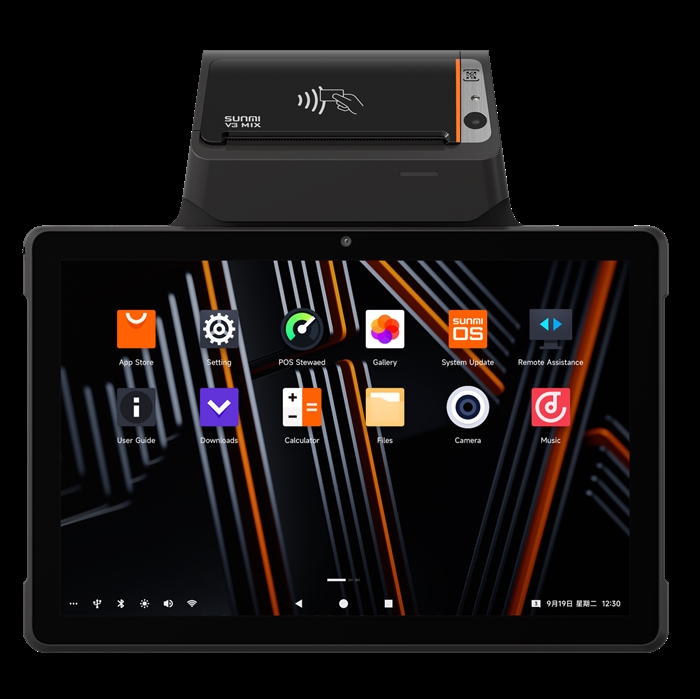 Sunmi SunmiI V3 MIX - A13, 4G+32G, 2M frontcamera, SS1104, NFC, Vingerafdruk, 80 Print, Fiscaal, EU 4G, EU Adapter