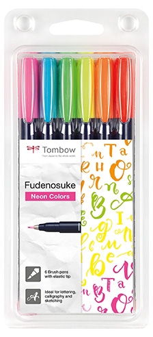 Tombow Marker Fudenosuke hard neon as (6)