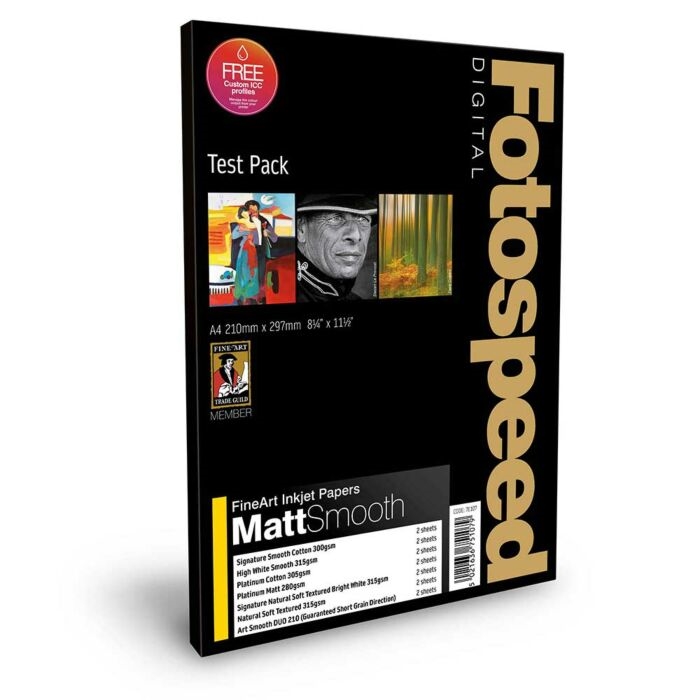 Fotospeed Fine Art Matt Smooth A4 Test Pack, 18 vellen